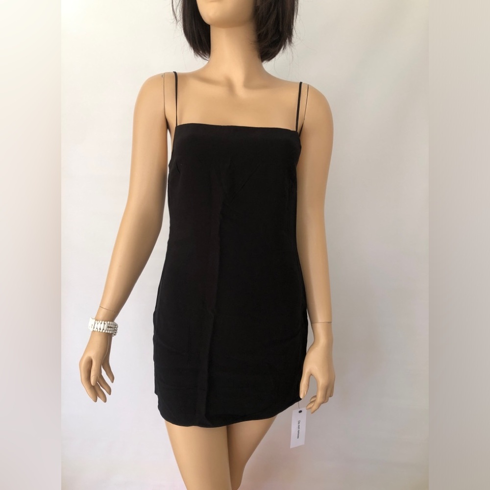 Rumored Black Double Strap Mini Dress